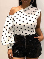 Dot Puff-Sleeve Top