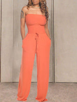 Bandeau Tied-Front Jumpsuit