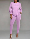 Solid Sweatshirt & Pants Set