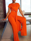 Solid Slit Tunic & Pants Set