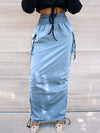 High-Waist Drawstring Skirt