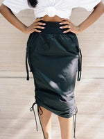 High-Waist Drawstring Skirt