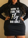 Plus Size Slogan Hoodie Dress