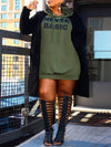 Plus Size Slogan Hoodie Dress