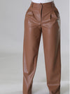 Wide-Leg Faux-Leather Pants